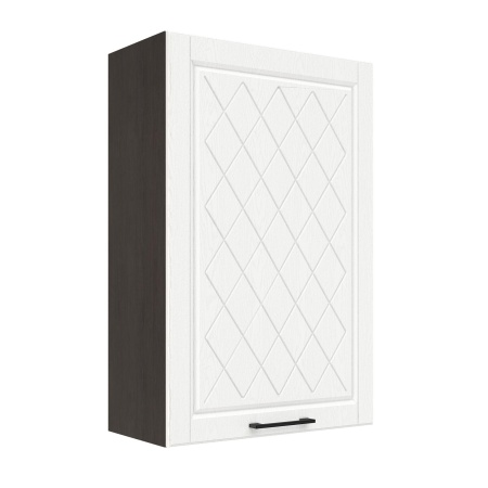 Шкаф верхний (премьер) ШВ 600Н-1 Корпус: ЛДСП венге 16мм; фасад: фрезеровка Барселона, МДФ белое дерево 16мм