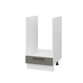 Шкаф нижний духовой ШНД 450 Корпус: ЛДСП белый 16мм; фасад: фрезеровка Кельн, МДФ софт лайт хаки 16 мм