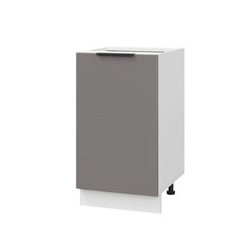 Шкаф нижний ШН 450 Корпус: ЛДСП белый 16мм; фасад: фрезеровка Оливия, МДФ моно брауни 16 мм