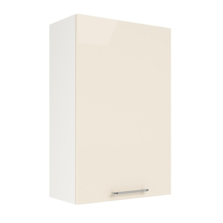 Шкаф верхний (премьер) ШВ 600Н-1 Корпус: ЛДСП белый 16мм; фасад: фрезеровка Олива, МДФ глянец ваниль 16мм