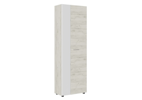 САФАРИ_Шкаф_ШК-001_(Шкаф с выдв. штангой) Дуб крафт белый / Белый Софт