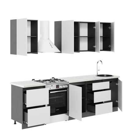 Кухня Айден 2,0 Серый графит / Серый