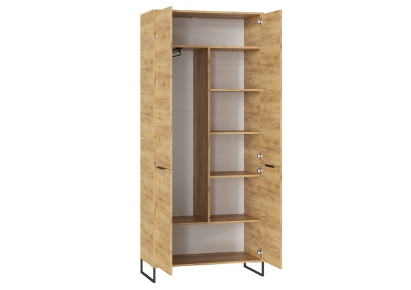 ЛОФТ Шкаф с выд.штанг. ШК-003 Корпус - Дуб Крафт золотой  Фасад ЛДСП - Дуб Крафт золотой