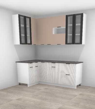 Кухня угловая Норд Премьер Софт какао / Софт Line даймон 1,2*2,1 м (5893)