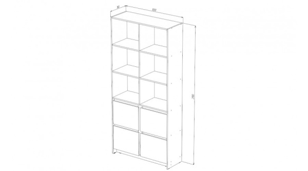 Бостон Стеллаж большой Дуб вотан