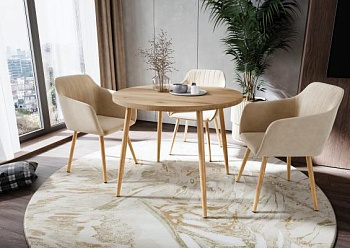 Стол Поло 32 CRAFT М бабочка, ЛДСП (900/300) Бунратти / черный/ПВХ Бунратти