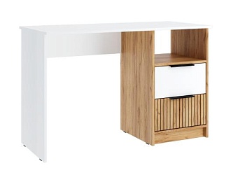 ИВИС Стол письменный СП-001 Корпус - Дуб Крафт золотой К003  Фасад ЛДСП - Белый (Гладкий)