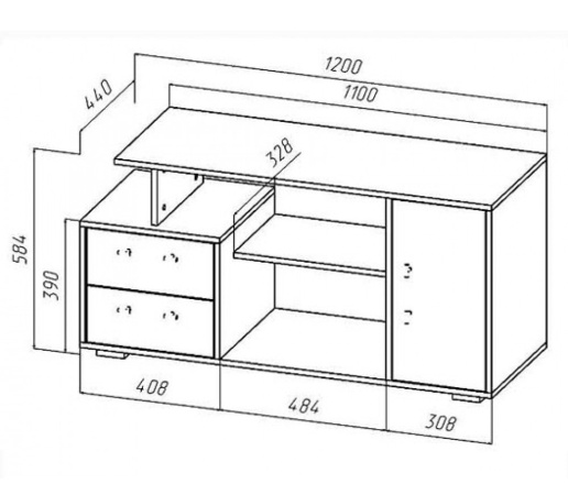Тумба ТВ Лацио Венге / Анкор светлый