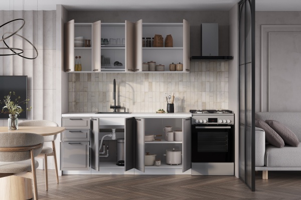 Кухня Сиена Антично-бежевый / Грей Софт 1,8 м