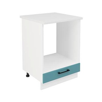 Шкаф нижний духовой ШНД 600 Корпус: ЛДСП белый 16мм; фасад: фрезеровка Барселона, МДФ морское дерево 16мм