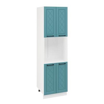 Пенал ПД600-22 Корпус: ЛДСП белый 16мм; фасад: фрезеровка Барселона, МДФ морское дерево 16мм