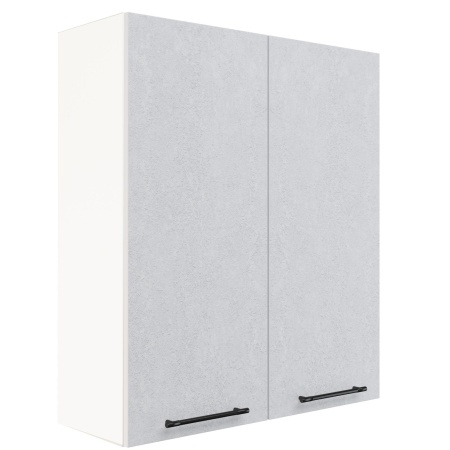 Шкаф верхний (премьер) ШВ 800Н Корпус: ЛДСП белый 16мм; фасад: фрезеровка Нувель, МДФ бетон белый 16мм