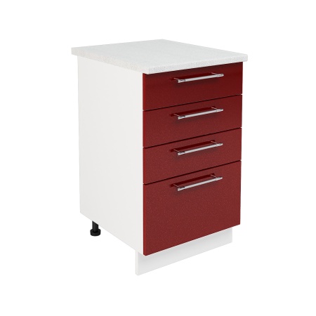 Шкаф нижний с ящиками ШНЯ 500 Корпус: ЛДСП белый 16мм; фасад: фрезеровка Норд Line, МДФ софт пломбир 16 мм Шкаф нижний с ящиками ШНЯ 500 Корпус: ЛДСП белый 16мм; фасад: фрезеровка Норд Line, МДФ софт пломбир 16 мм