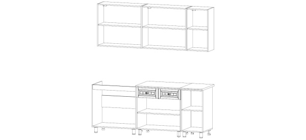 Кухня Прованс 2м Белый / Белое дерево Кухня Прованс 2м Белый / Белое дерево