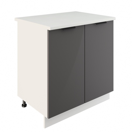 Шкаф нижний ШН 800 Корпус: ЛДСП белый 16мм; фасад: фрезеровка Норд, МДФ софт смок 16 мм