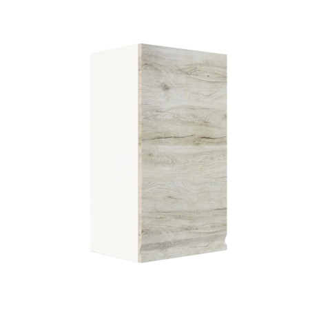 Шкаф верхний ШВ 400 Корпус: ЛДСП белый 16мм; фасад: фрезеровка Бруклин, МДФ клен скандинавский 16 мм