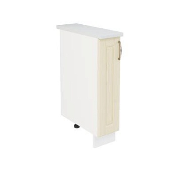 Шкаф шижний ШНБ 200 Корпус: ЛДСП белый 16мм; фасад: фрезеровка Лондон, МДФ дуб крем 16мм