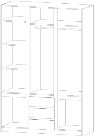 Бостон Шкаф 3-х створчатый Анкор светлый / Венге