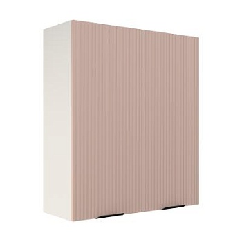 Шкаф верхний (премьер) ШВ 800Н Корпус: ЛДСП белый 16мм; фасад: фрезеровка Норд Line, МДФ софт какао 16 мм