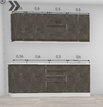 Кухня Бруклин бетон коричневый 2060 мм (9453)