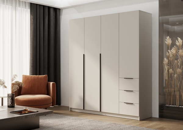 ВЕНТУРО Шкаф ШК-003 (4-ств, с ящиками) Корпус - Кашемир 2,75