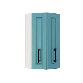 Шкаф верхний торцевой ШВТ 360 Корпус: ЛДСП белый 16мм; фасад: фрезеровка Барселона, МДФ морское дерево 16мм