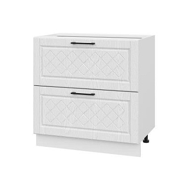 Шкаф нижний с ящиками ШНГ2Я 800 Барселона белый массив (МДФ 16мм МС София)