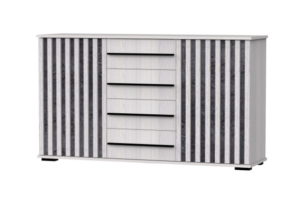 Марракеш Комод 2 створки 4 ящика Анкор светлый / Цемент темный