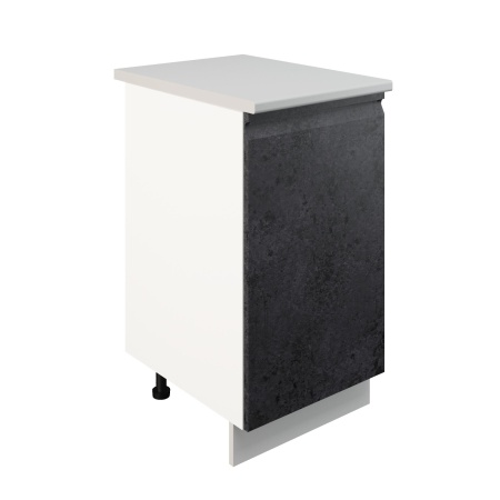 Шкаф нижний ШН 450 Корпус: ЛДСП белый 16мм; фасад: фрезеровка Бруклин, МДФ бетон черный 16мм Шкаф нижний ШН 450 Корпус: ЛДСП белый 16мм; фасад: фрезеровка Бруклин, МДФ бетон черный 16мм