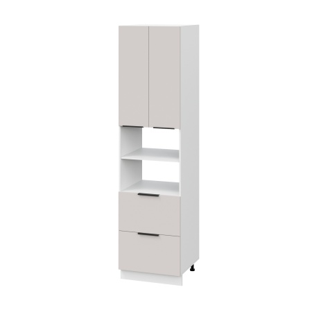 Пенал (премьер) ПД600Н-22Я Корпус: ЛДСП белый 16мм; фасад: фрезеровка Оливия, МДФ моно керамика 16 мм