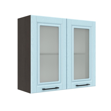 Шкаф верхний со стеклом ШВС 800 Корпус: ЛДСП венге 16мм; фасад: фрезеровка Барселона, МДФ голубой тик 16мм Шкаф верхний со стеклом ШВС 800 Корпус: ЛДСП венге 16мм; фасад: фрезеровка Барселона, МДФ голубой тик 16мм