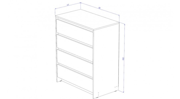 Бостон Комод 4 ящика Дуб вотан