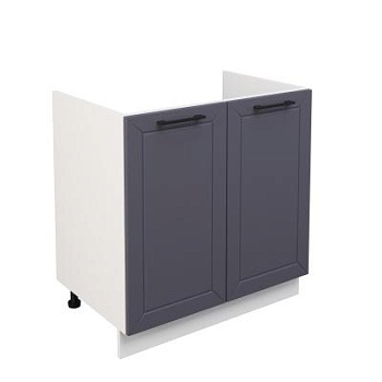 Шкаф нижний под мойку ШНМ 800 Корпус: ЛДСП белый 16мм; фасад: фрезеровка Кельн, МДФ софт маренго 16 мм