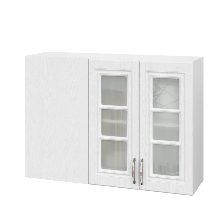 Шкаф верхний угловой со стеклом ШВУПС 1000 Лондон дуб сканди (МДФ 16мм МС София)