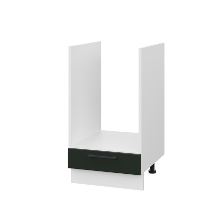 Шкаф нижний духовой ШНД 450 Корпус: ЛДСП белый 16мм; фасад: фрезеровка Кельн, МДФ софт пихтовый зеленый 16 мм