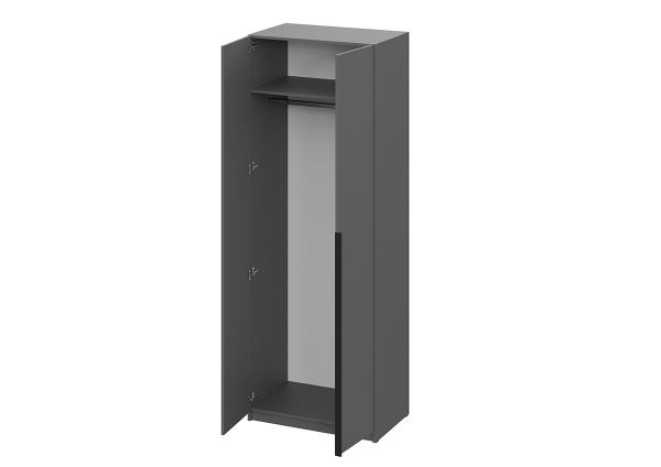шкаф распашной Берген ПРО ШК-800 серый графит/серый графит