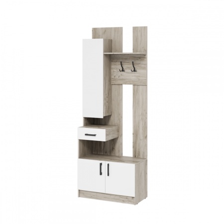 мс для прихожей Вега ВШ-1 Дуб крафт серый / Белый