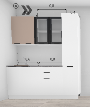 Кухня Норд софт какао / Софт даймонд  1400 + пенал 400 мм (4616)