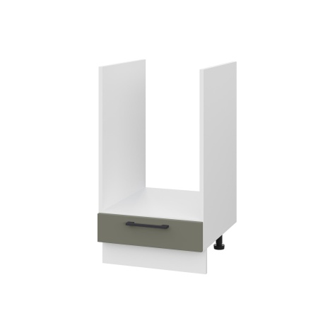 Шкаф нижний духовой ШНД 450 Корпус: ЛДСП белый 16мм; фасад: фрезеровка Кельн, МДФ софт лайт хаки 16 мм