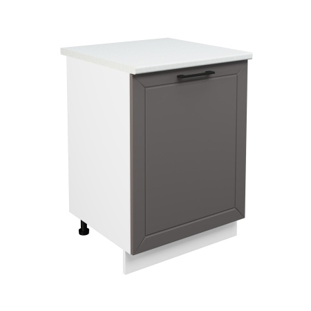 Шкаф нижний ШН 600-1 Корпус: ЛДСП белый 16мм; фасад: фрезеровка Кельн, МДФ софт тоффи 16мм