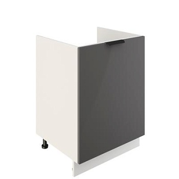Шкаф нижний под мойку ШНМ 600-1 Корпус: ЛДСП белый 16мм; фасад: фрезеровка Норд, МДФ софт смок 16 мм