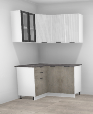 Кухня угловая Норд Софт Line даймонд / Камень беж 1,2*1,4 м