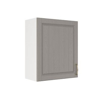 Шкаф верхний ШВ 600-1 Корпус: ЛДСП белый 16мм; фасад: фрезеровка Лондон, МДФ дуб графит 16мм