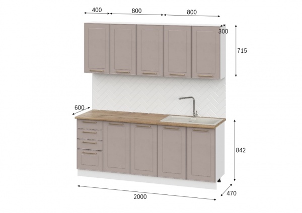 Кухня Милена 2,0м Белый / Макиато Кухня Милена 2,0м Белый / Макиато