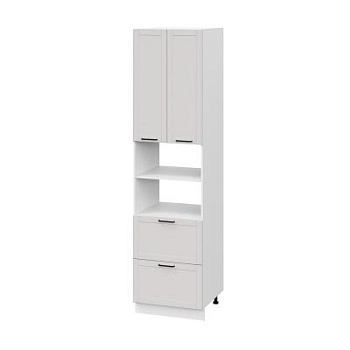 Пенал (премьер) ПД600Н-22Я Корпус: ЛДСП белый 16мм; фасад: фрезеровка Диада, МДФ лофт крем 16 мм