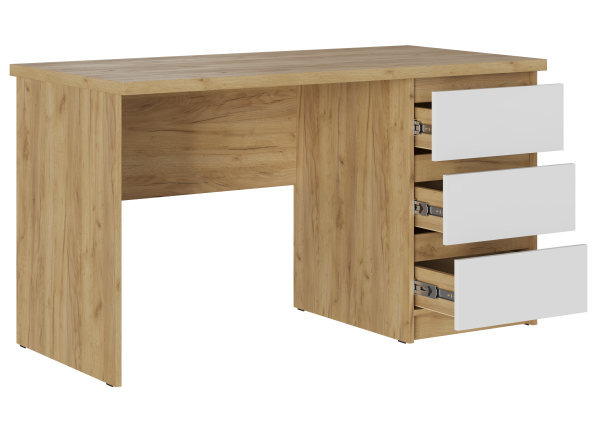 БОСТОН Стол письменный СП-001 МДФ (Комплект) Дуб Крафт золотой / Белый глянцевый