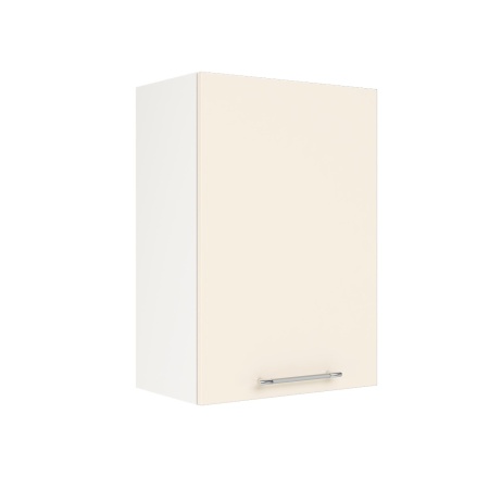 Шкаф верхний ШВ 500 Корпус: ЛДСП белый 16мм; фасад: фрезеровка Олива, МДФ глянец ваниль 16мм