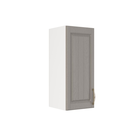 Шкаф верхний ШВ 300 Корпус: ЛДСП белый 16мм; фасад: фрезеровка Лондон, МДФ дуб графит 16мм