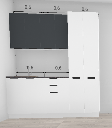 Кухня Норд даймонд / Софт смок 1,2 м + пенал 600 (4602)