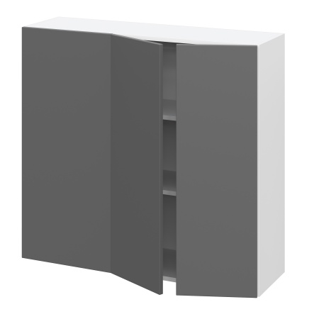 Шкаф верхний угловой (премьер) ШВУП 1000Н Барселона белый массив (МДФ 16мм МС София)